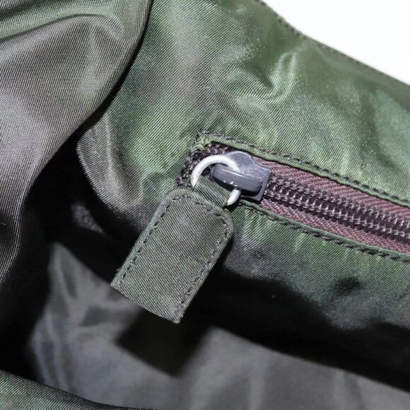PRADA Hand Bag Nylon Green Clear Silver Auth 88240 - Picture 11 of 16